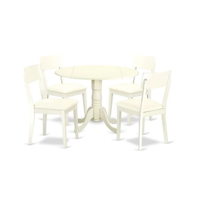 East West Furniture Dining Room Set Linen White