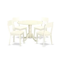 East West Furniture Dining Room Set Linen White