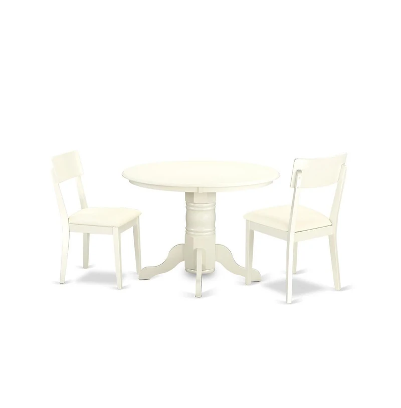East West Furniture Dining Room Set Linen White
