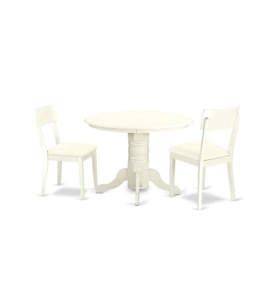 East West Furniture Dining Room Set Linen White