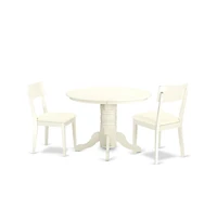 East West Furniture Dining Room Set Linen White