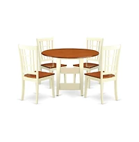 East West Furniture Dining Room Set Buttermilk & Cherry