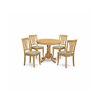 East West Furniture 5 Pc Dinette Table set - Kitchen dinette Table and 4 Kitchen Chairs