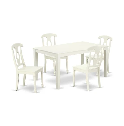 East West Furniture Dining Room Set Linen White