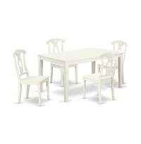 East West Furniture Dining Room Set Linen White