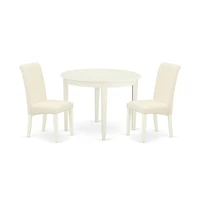 East West Furniture Dining Room Set Linen White