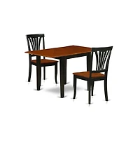 East West Furniture Dining Room Set Black & Cherry