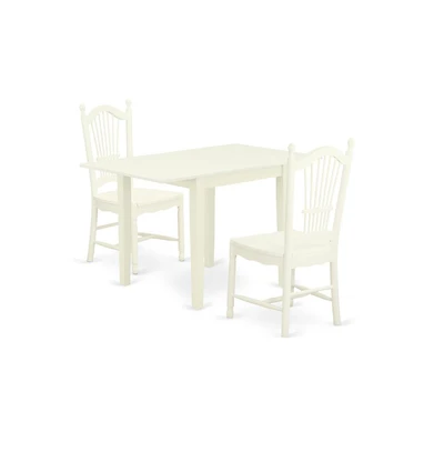 East West Furniture Dining Room Set Linen White