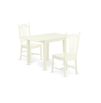 East West Furniture Dining Room Set Linen White