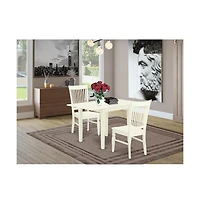 East West Furniture Dining Room Set Linen White