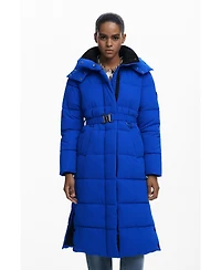Desigual Women's Long padded jacket with belt