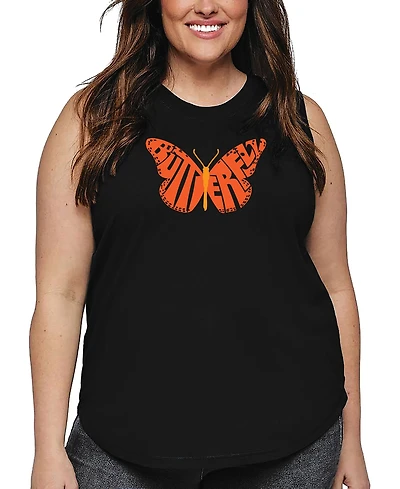 La Pop Art Plus Butterfly Word Tank Top