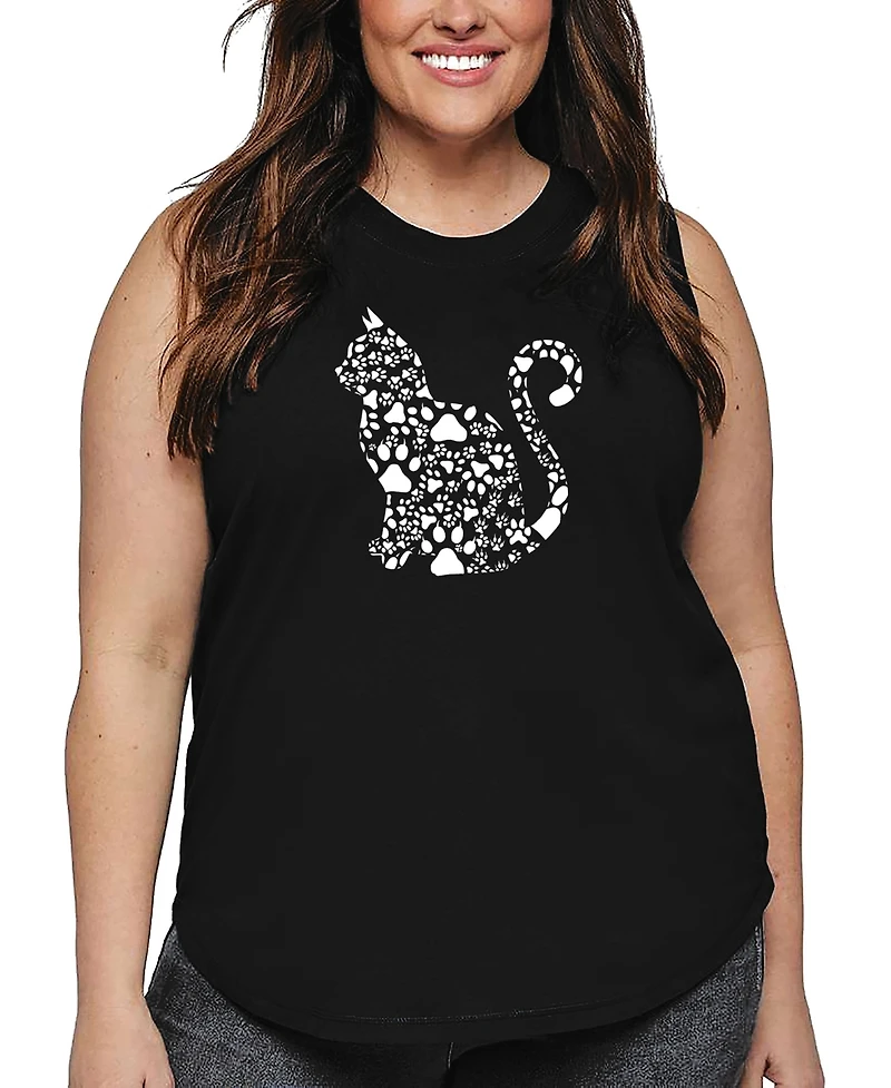 La Pop Art Plus Cat Claws Word Tank Top
