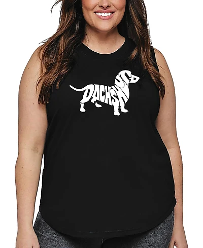 La Pop Art Plus Dachshund Word Tank Top