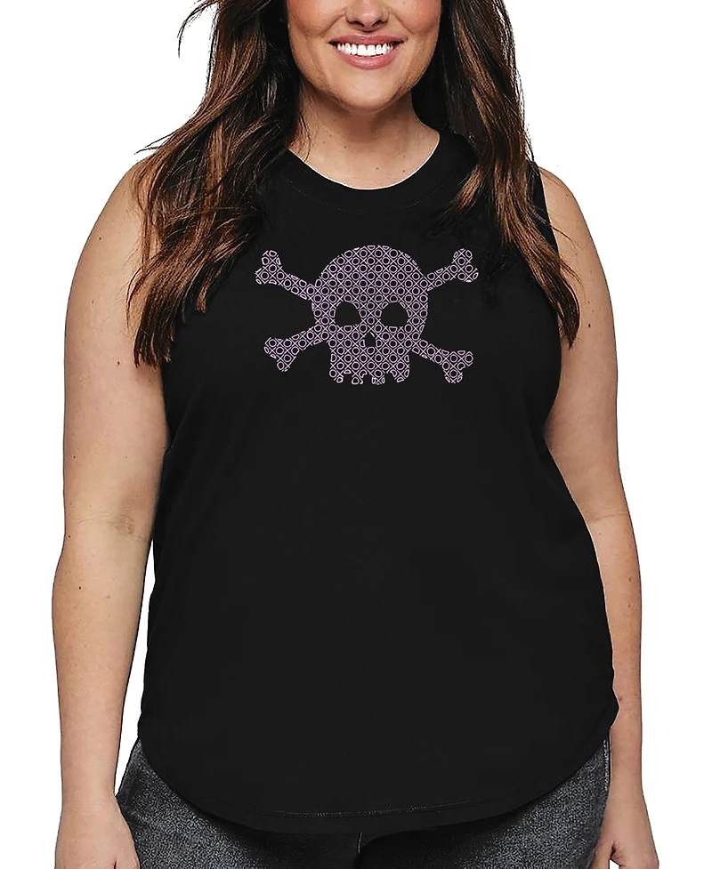 La Pop Art Plus Xoxo Skull Word Tank Top