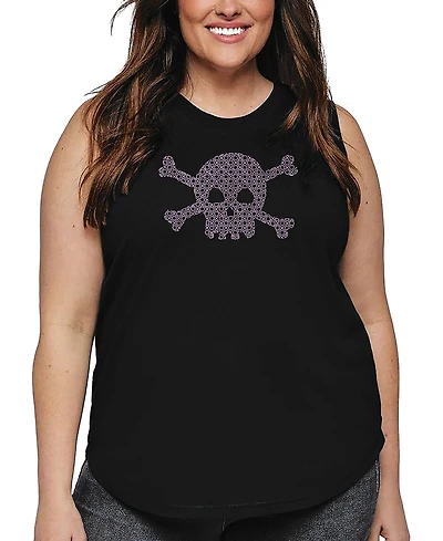 La Pop Art Plus Xoxo Skull Word Tank Top