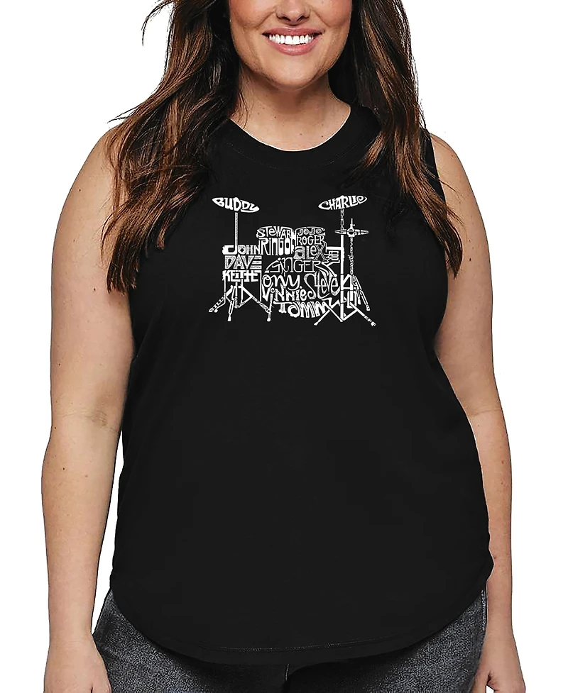 La Pop Art Plus Drums Word Tank Top