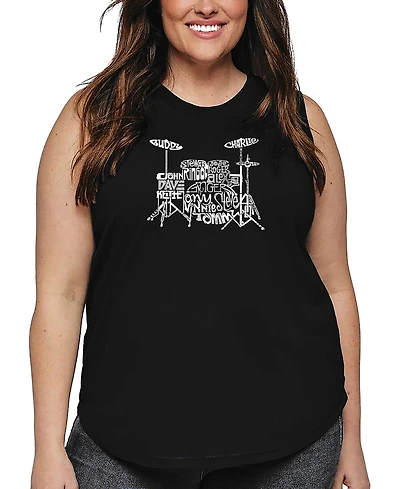 La Pop Art Plus Drums Word Tank Top