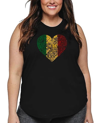 La Pop Art Plus One Love Heart Word Tank Top
