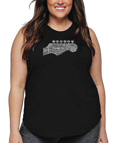 La Pop Art Plus Guitar Head Word Tank Top