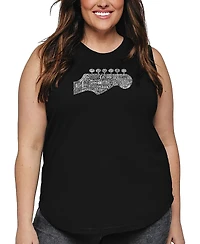 La Pop Art Plus Guitar Head Word Tank Top