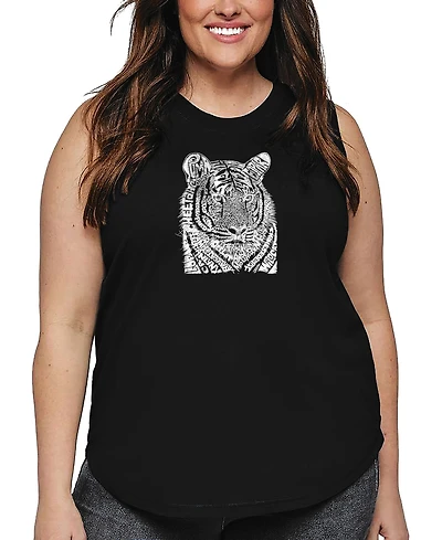 La Pop Art Plus Big Cats Word Tank Top
