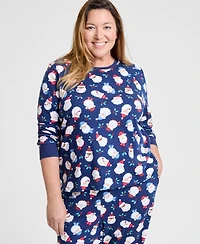 Holiday Lane Plus Santas Cotton Pajama Set, Macy's Exclusive