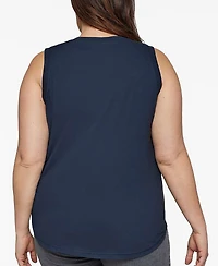 La Pop Art Plus Size Brooklyn Lips Word Art Tank Top