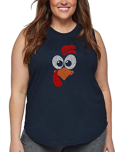La Pop Art Plus Turkey Face Word Tank Top
