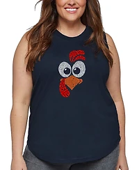 La Pop Art Plus Turkey Face Word Tank Top