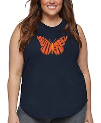 La Pop Art Plus Butterfly Word Tank Top