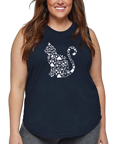La Pop Art Plus Cat Claws Word Tank Top