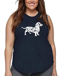 La Pop Art Plus Dachshund Word Tank Top