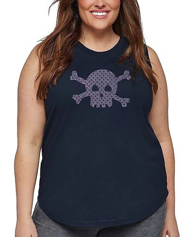 La Pop Art Plus Xoxo Skull Word Tank Top