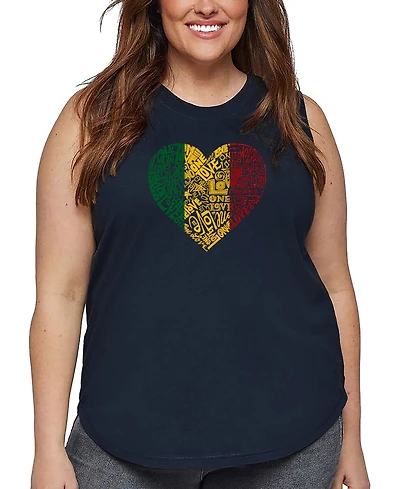 La Pop Art Plus One Love Heart Word Tank Top