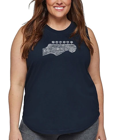 La Pop Art Plus Guitar Head Word Tank Top