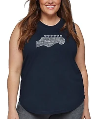 La Pop Art Plus Guitar Head Word Tank Top