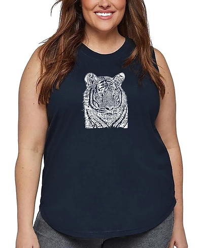 La Pop Art Plus Big Cats Word Tank Top