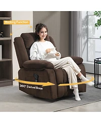 Homcom Massage Recliner Chair with Heat, Swivel Rocker with Footrest,
