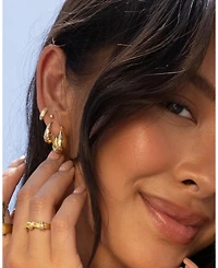 Zoe Lev Organic Dome Huggie Earrings