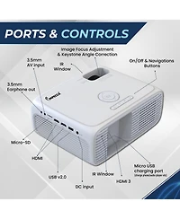 Impecca 180” Home Theater Projector, 200 Ansi Lumens, 720P, Protective Case+Accessory Kit