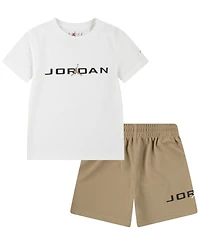 Jordan Toddler Boys 2-Piece T-Shirt and Mj Baseline Mesh Shorts Set