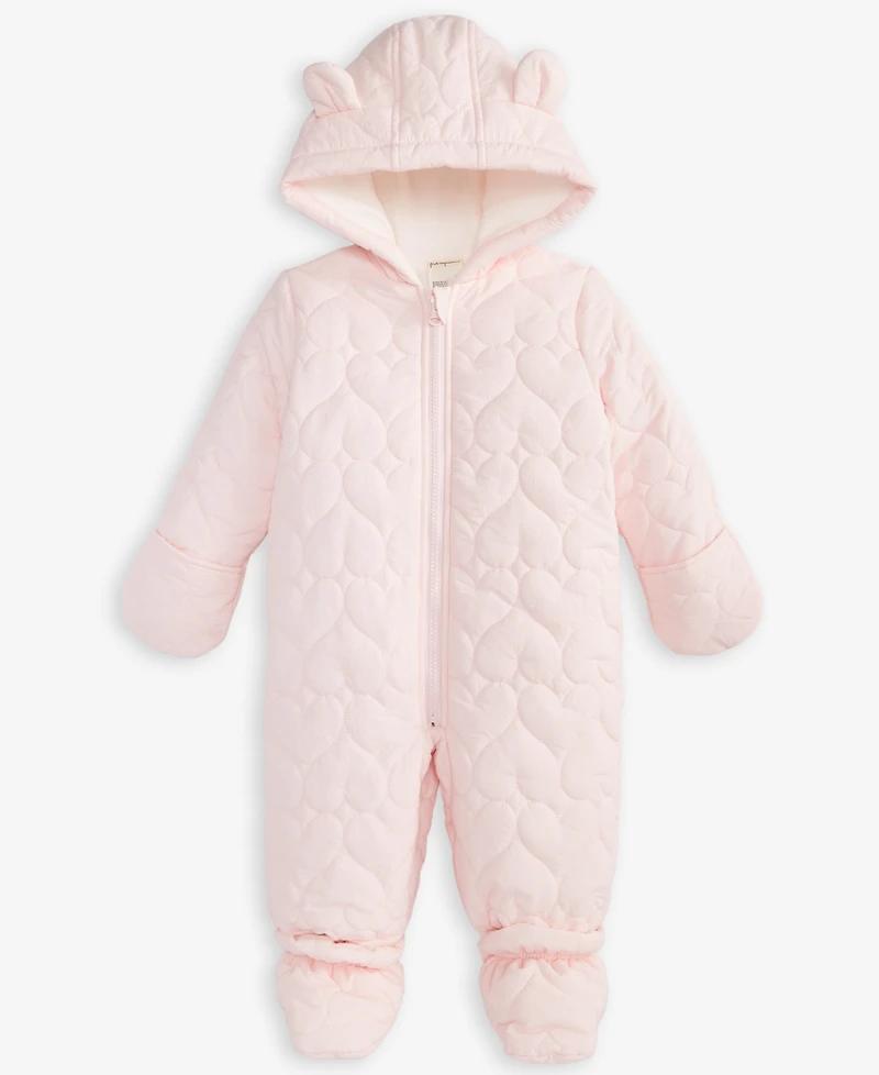 First Impressions Baby Girls Bear Hooded Quilted Footed Snowsuit, Macy's Exclusive