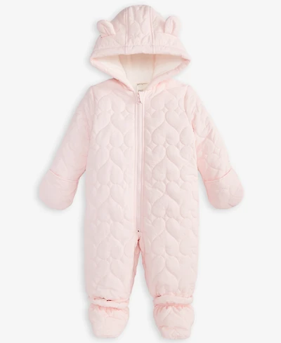 First Impressions Baby Girls Bear Hooded Quilted Footed Snowsuit, Macy's Exclusive