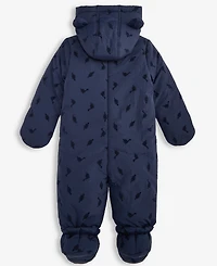 First Impressions Baby Boys Hooded Dino-Flocked Footed Snowsuit, Macy's Exclusive