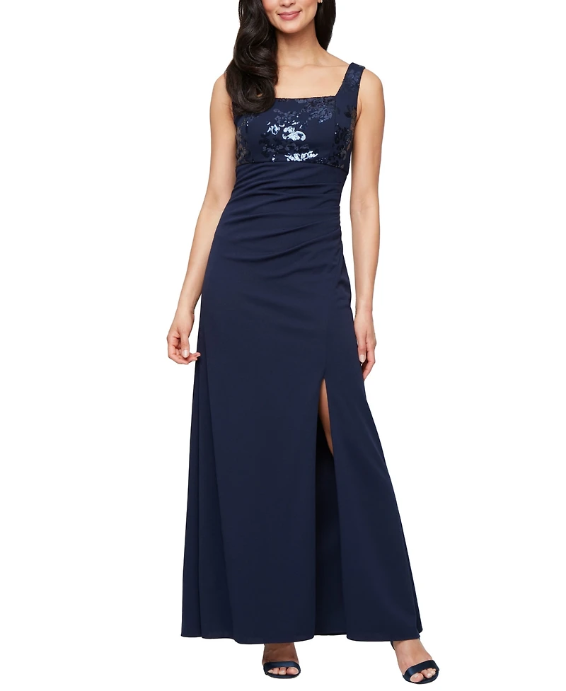 Alex Evenings Petite Long Scuba Crepe Jacket Dress