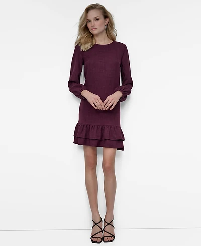 Dkny Petite Ruffle Hem Washer Dress