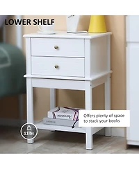 Homcom Modern Accent Side Table, End Table with Drawer and Shelf,