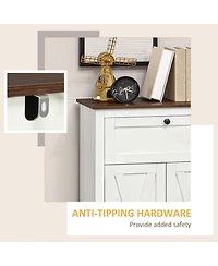 Homcom Farmhouse Storage Cabinet with Drawer and Doors,
