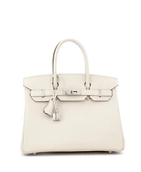 Pre-Owned Hermes Birkin 30 Handbag Light Epsom with Palladium Hardware